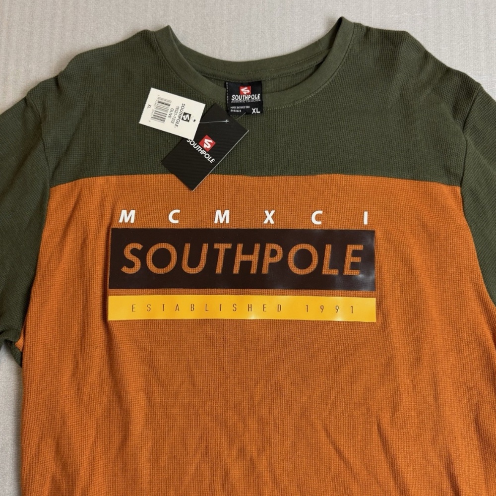 NWT Vintage Southpole Y2K Mens XL Waffle-Knit Long sleeve Pullover Shirt
